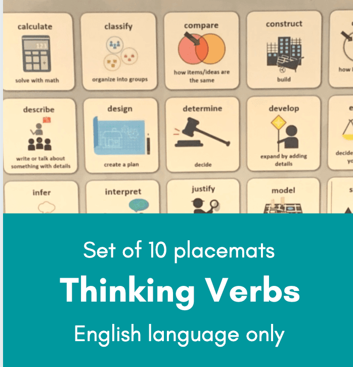 Thinking Verbs Placemats - English Only
